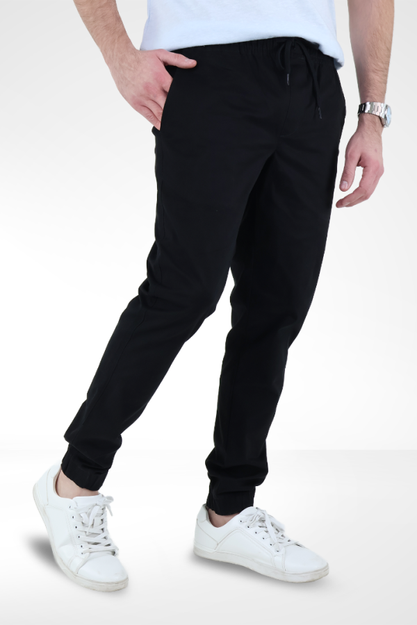 Jogger Negro Para Caballero Casual Cómodo Con Bolsas Y Cintura Ajustable